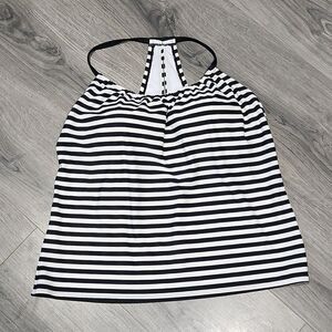 EUC Kona Sol B&W Striped Tankini Top
